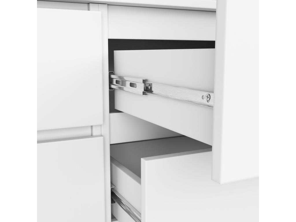 Cosymeub K120 White Chest of Drawers, 120 cm, 8 Drawers, White Front, 120x40x99 cm, MMLX56844