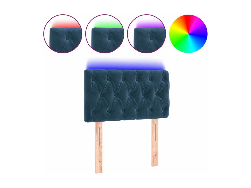 Dark Blue LED Headboard 80x7x78/88 cm Velvet GBUB83486