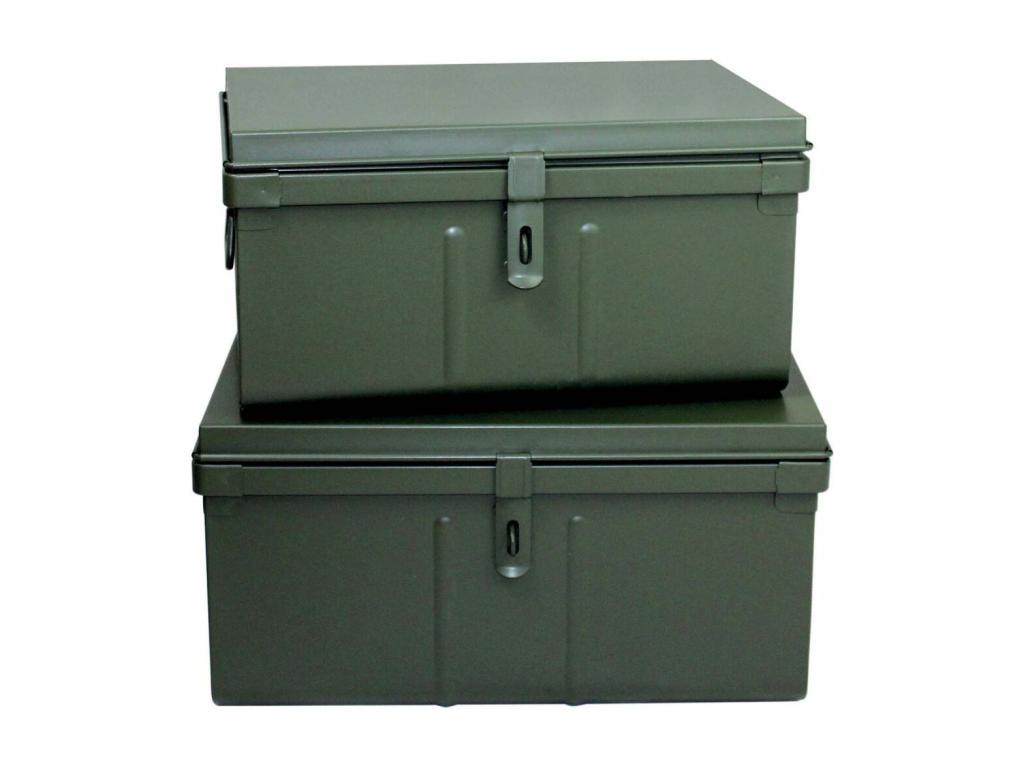 Set of 2 Luxameub metal storage boxes LKNU71619
