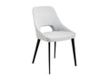 Luxameub white fabric chair with black steel legs - Set of 2 - Color Luxameub 55 FOYN00665