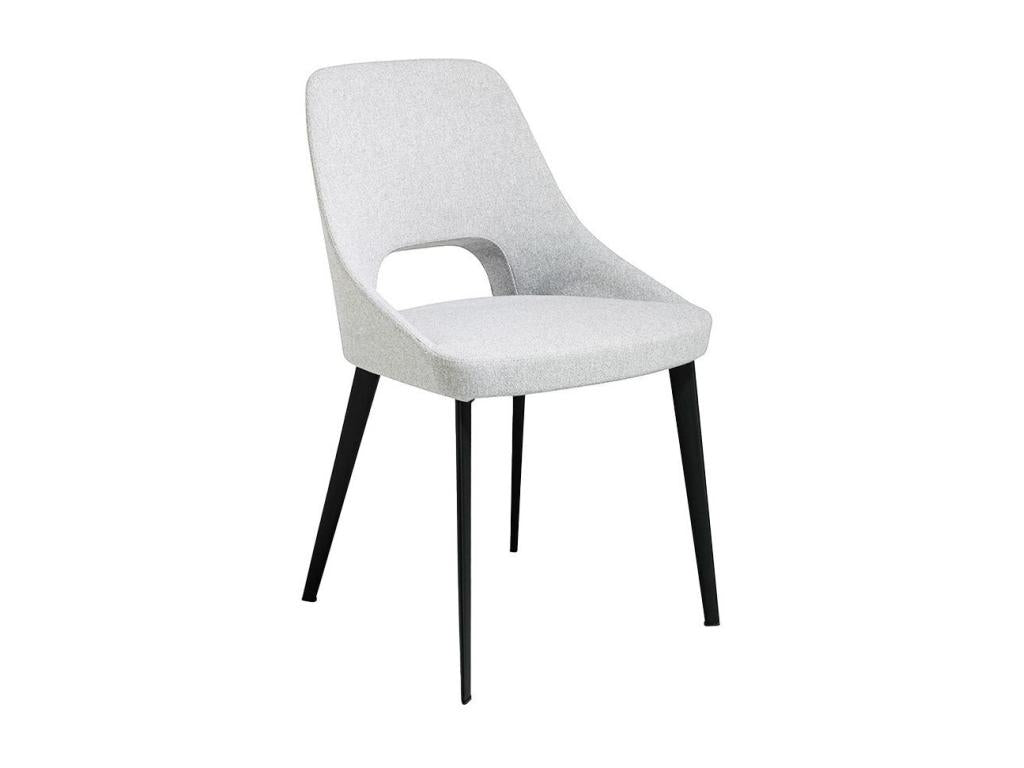 Luxameub white fabric chair with black steel legs - Set of 2 - Color Luxameub 55 FOYN00665