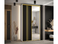 Luxameub 7 Sliding Door Wardrobe 235.2/130/60 2 Doors White/Black/Gold GGOM01402
