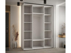 Luxameub 8 Sliding Door Wardrobe 235.2/170/60 3 Doors White/White/Gold NIFG64213