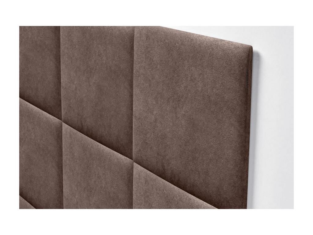 Luxameub PINPAI fabric upholstered headboard composed of interchangeable self-adhesive bed panels for luxury bedroom, Brown, 110 cm XDEG11077