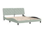 Light grey velvet bed frame (160x200 cm) without mattress NAYA51116
