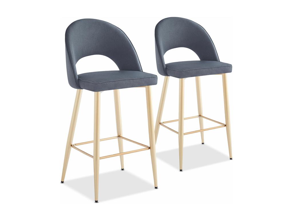 Set of 2 PINPAI Bar Stools 105cm Grey ORSB70858