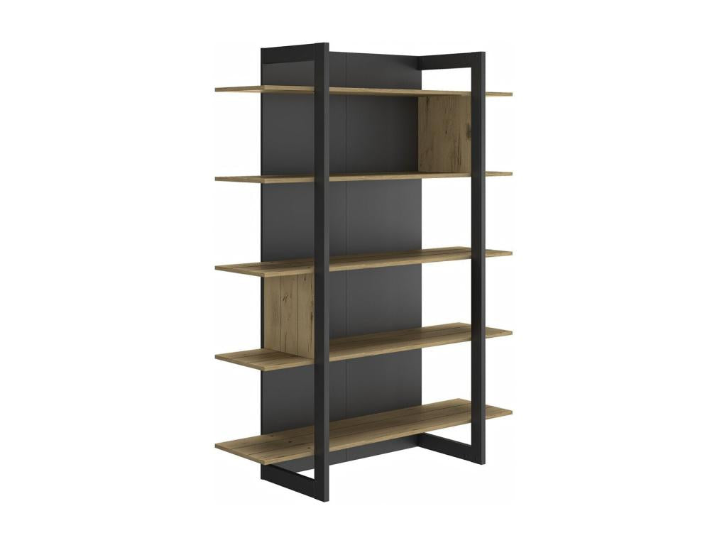Industrial Bookshelf, 5 Shelves, W136 cm - PINPAI QXOG68530