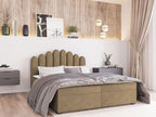 Luxameub 100 Continental Double Bed, Light Brown, 180x200cm, Upholstery 180cm XJGD79804