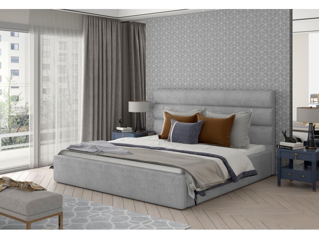 Cosymeub light grey fabric designer bed - 4 sizes - 200x200 DAOR06070