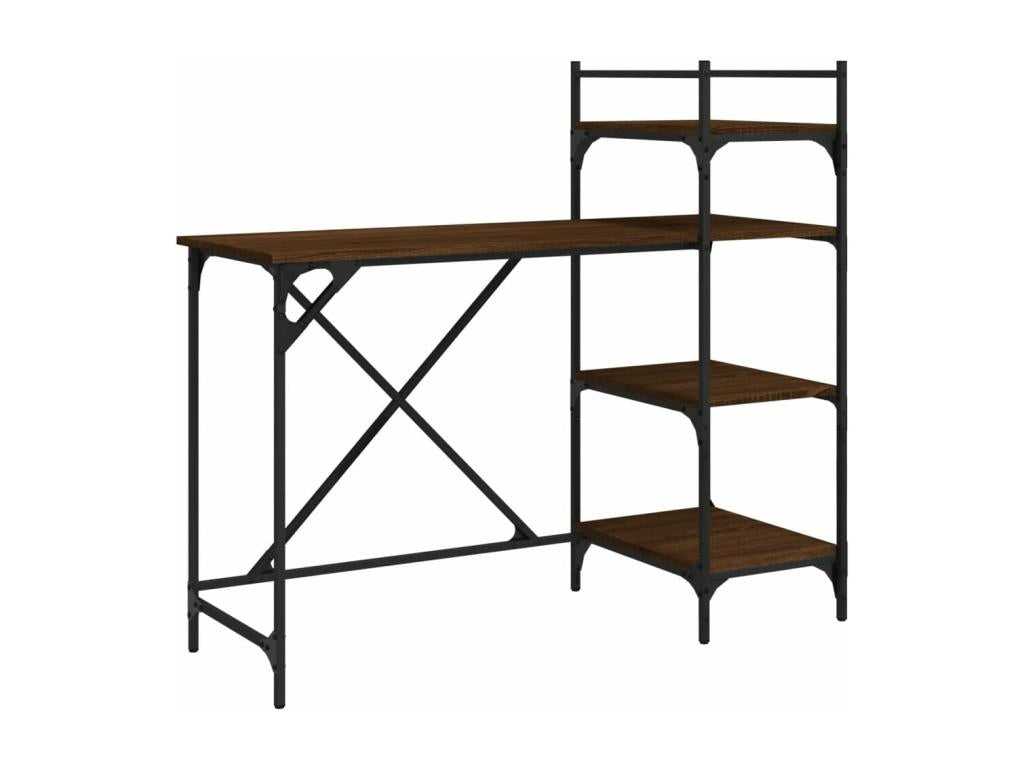 Computer desk with shelves, brown oak, 120x47x109 cm, OILY19597