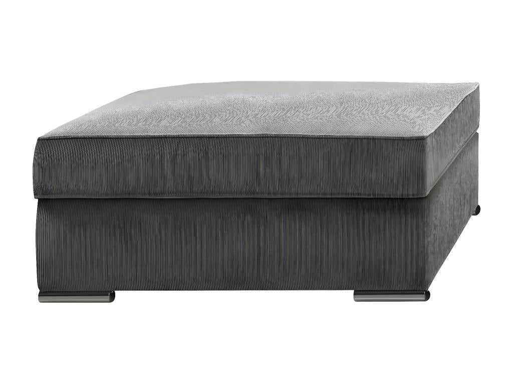 Fixed corduroy sofa with 2 cushions, Luxameub - Dark Grey - 1 seater ottoman GRBR97172