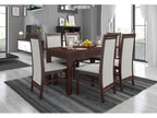 Chair in dark walnut wood and Cosymeub-Tissu fabric 27106 MZHS65809