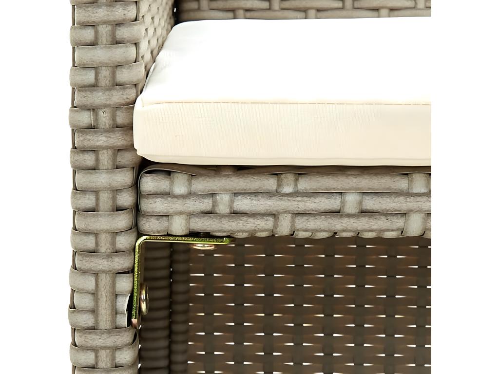 2-seater garden sofa with cushions, beige woven resin GHAC56504