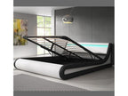Double bed with storage 160x200cm in White and Black with LED Parisina FNHX99960