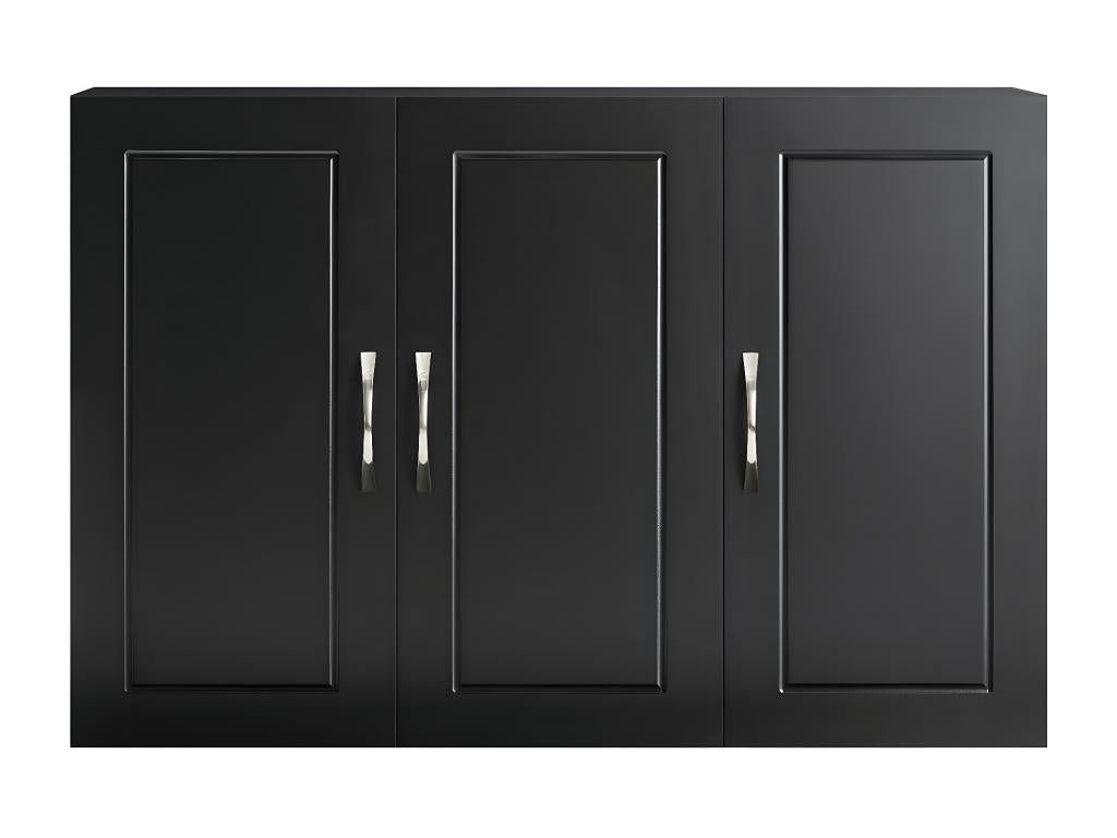 Cosymeub Bathroom Wall Cabinet, Storage Cupboard, Hanging Storage Unit, Tall Cabinet with 3 Doors, 90x30x60 cm, Black, FRG231-L-SCH KZJU07055