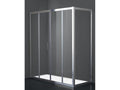 Shower Enclosure 200x100 cm Height 200cm 1 Fixed Glass Panel - 4 Central Crystals Satin Chrome Profile VKAL51322