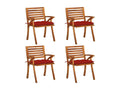 Garden chairs with cushions, set of 4, solid teak wood, AVUC83910
