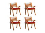 Garden chairs with cushions, set of 4, solid teak wood, AVUC83910