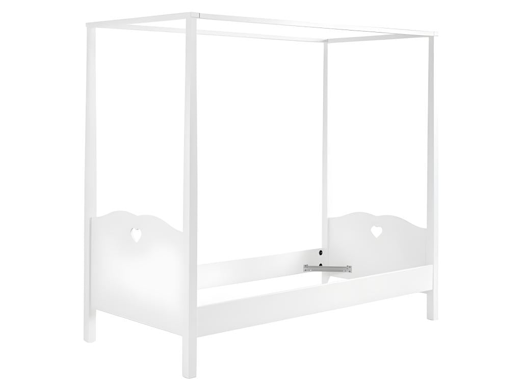 PINPAI 90x200cm White Children's Canopy Bed/Slatted Base Pack XEYK43979