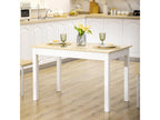 Large dining table for 4-6 people, dimensions: 119L x 70W x 75H cm, white with light wood effect, CCXJ91686
