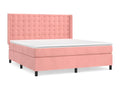 Upholstered bed base with mattress, Pink, 180x200 cm, Velvet, VQTE49571