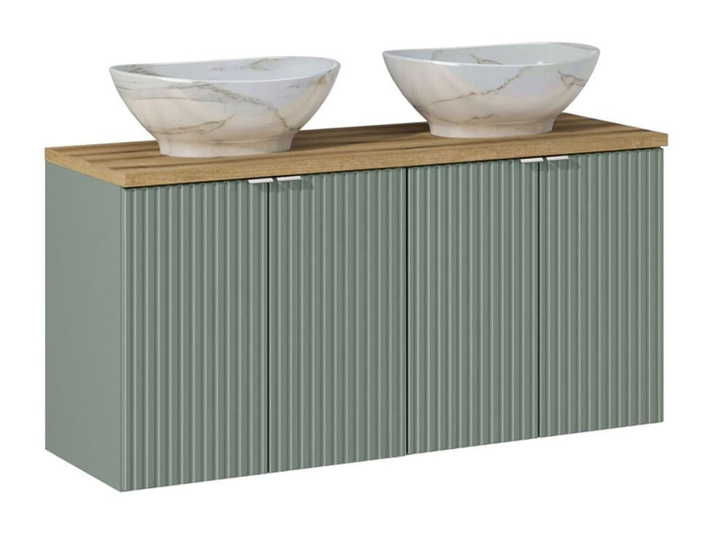 Luxameub 120cm double vanity unit with 4 doors, Green and Wood HVYM46525