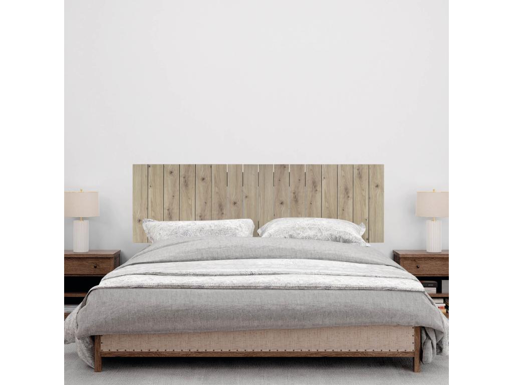 Luxameub Recycled Wood Headboard, Vertical Style, with Legs, 135x115cm, Fits 135cm Beds - Oak ADID17428