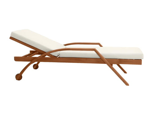 Artigeo OMCX45861 ecru and solid wood sun lounger