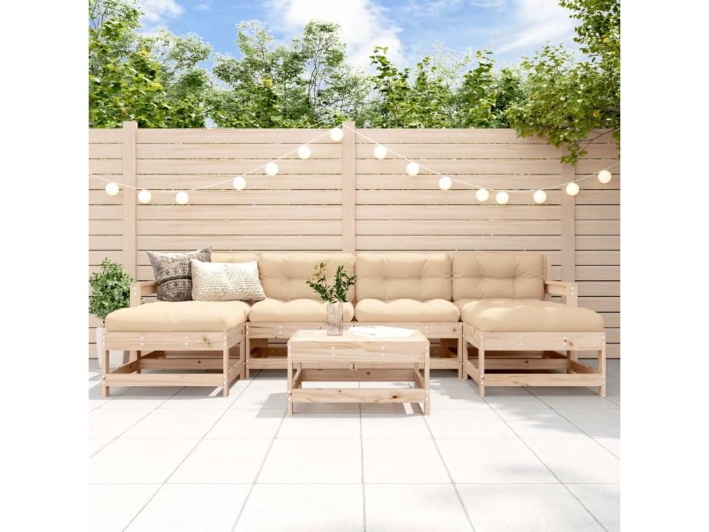 7-piece garden furniture set, solid pine wood, YCPZ98457