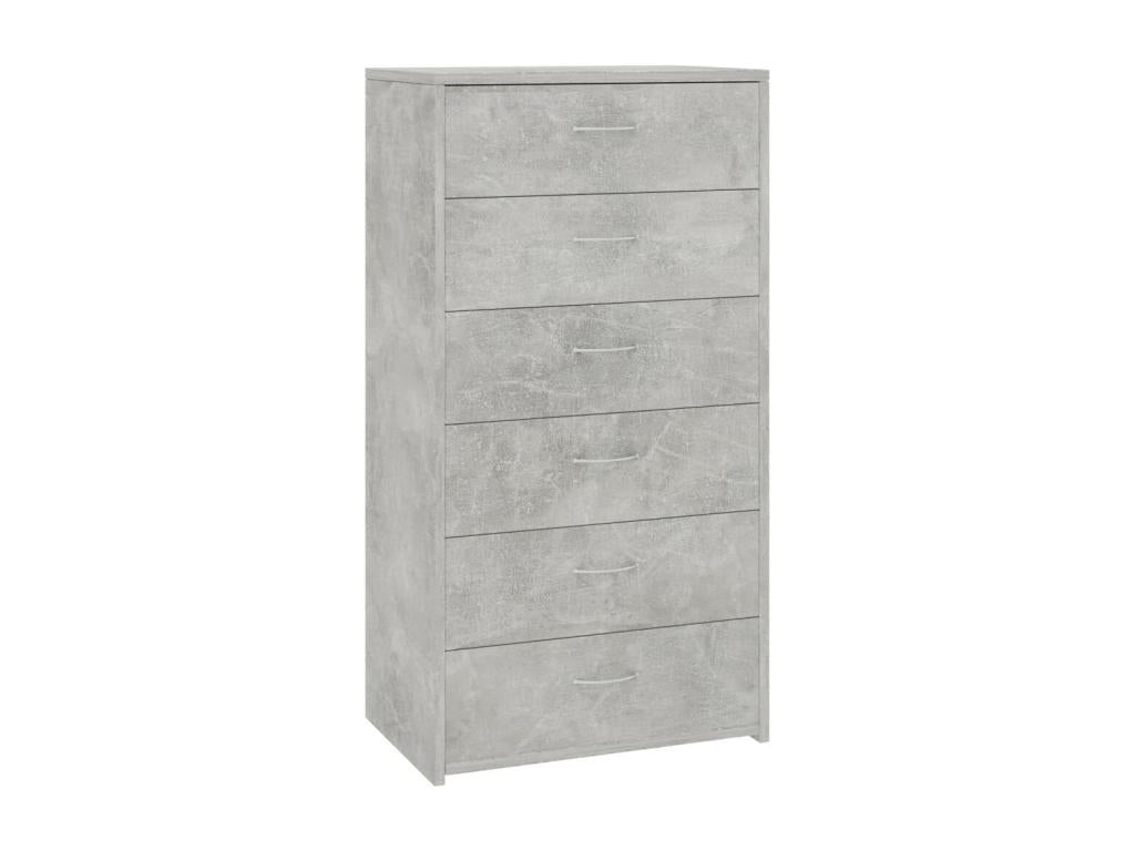 6-drawer chest of drawers, concrete grey, 50x34x96 cm, WNOB41779