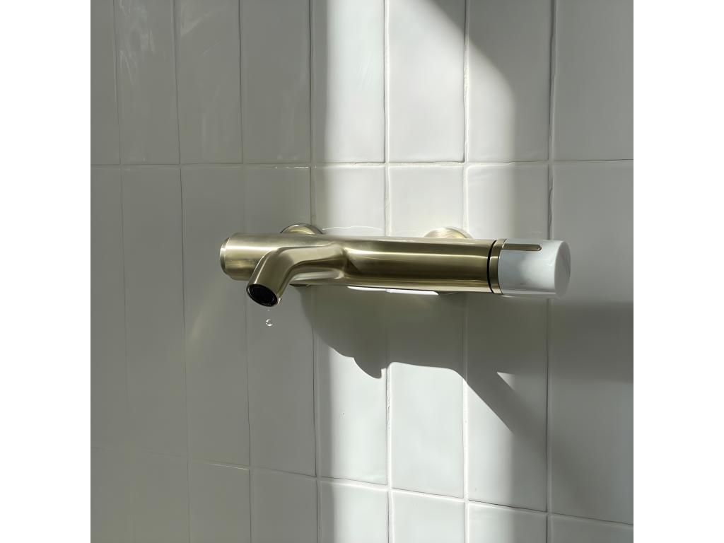 Luxameub mechanical bath-shower mixer tap, brushed gold marble finish - Luxameub KFKC88225
