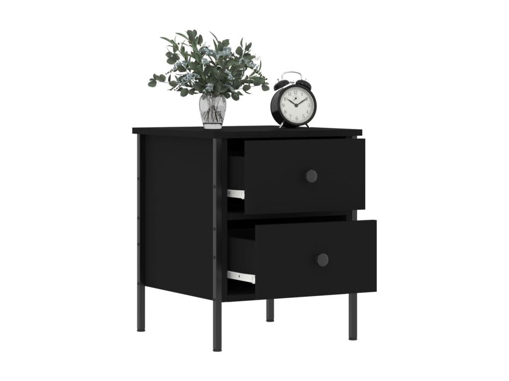 Black bedside table 40x42x50 cm engineered wood MOSV07074